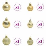 Kunstig Forhåndsbelyst Juletre Med Kule-Sett Grønn 240 Cm