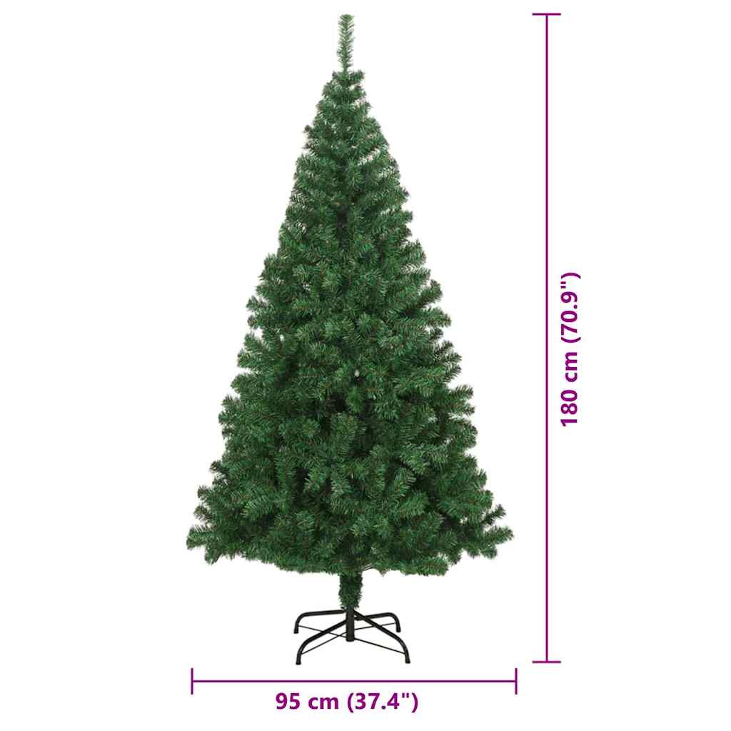 Kunstig Juletre Med 300 Led Grønn 180 Cm Pvc Og Stål Og Plast
