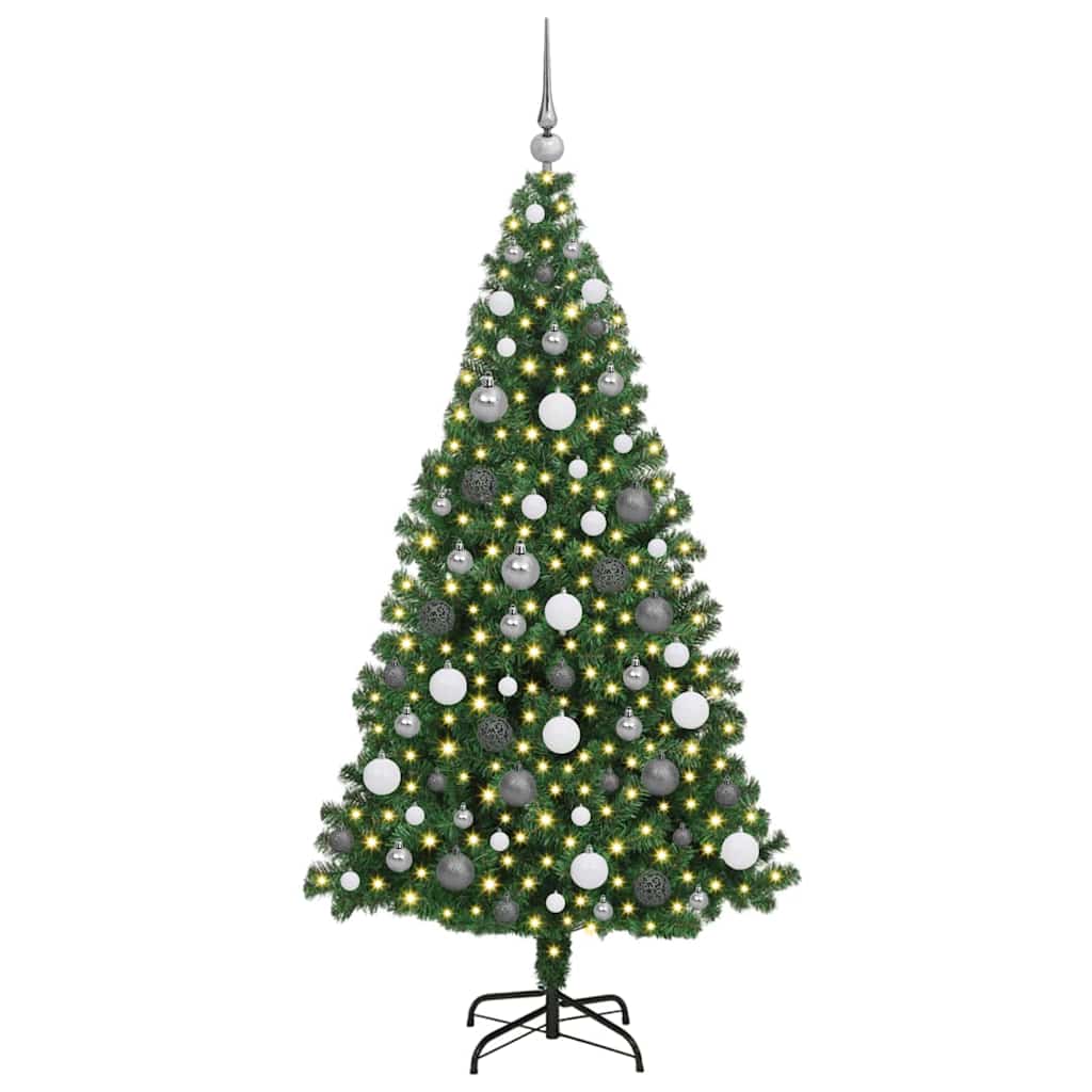 Kunstig Juletre Med 300 Led Grønn 180 Cm Pvc Og Stål Og Plast