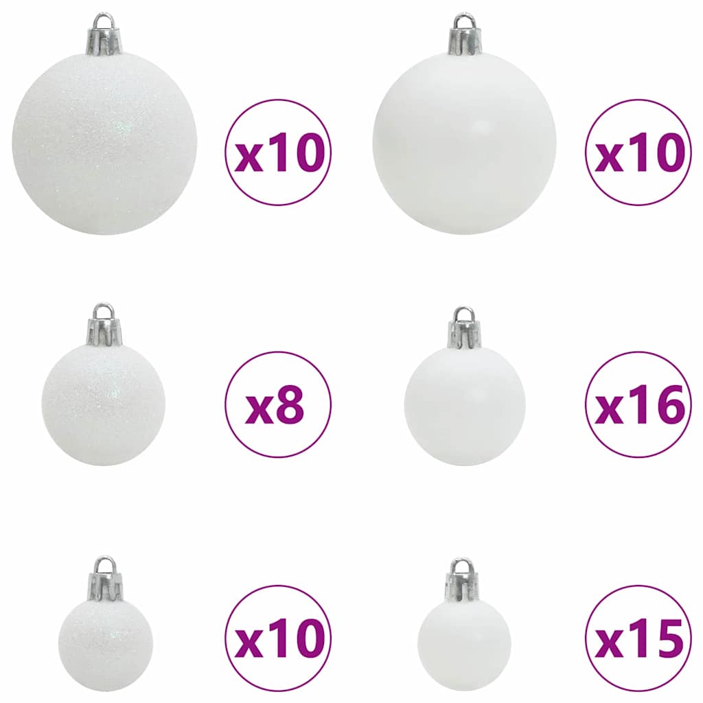 Julekule Sett Med 300 Led 120 Pcs Hvit Plast