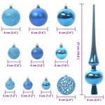 Julekule Sett Med 150 Led 61 Pcs Blå Plast