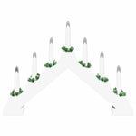 Juledlysbro Med 7 Led Hvit 39,5 X 5 X 29 Cm Massiv Furu