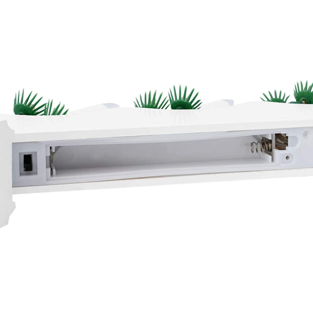 Juledlysbro Med 7 Led 3 Pcs Hvit 39,5 X 5 X 29 Cm Massiv Furu