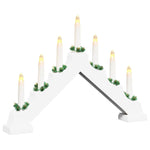 Juledlysbro Med 7 Led 3 Pcs Hvit 39,5 X 5 X 29 Cm Massiv Furu