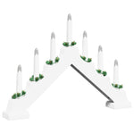 Juledlysbro Med 7 Led 3 Pcs Hvit 39,5 X 5 X 29 Cm Massiv Furu