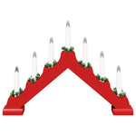 Juledlysbro Med 7 Led 3 Pcs Rød 39,5 X 5 X 29 Cm Massiv Furu