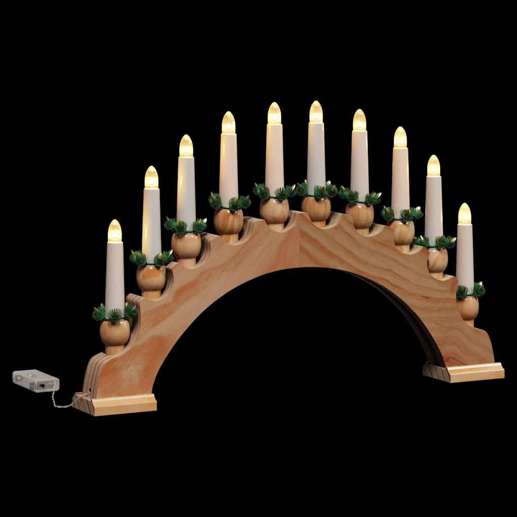 Julelys Bue Med 10 Led Lys Brun 47 X 5 X 29 Cm Heltre Furu
