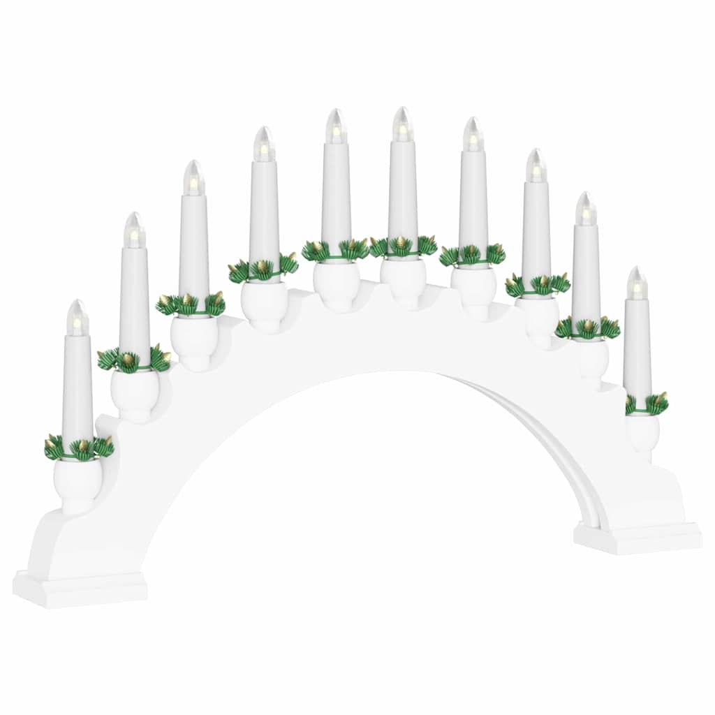 Julelys Bue Med 10 Led Lys Hvit 47 X 5 X 29 Cm Heltre Furu