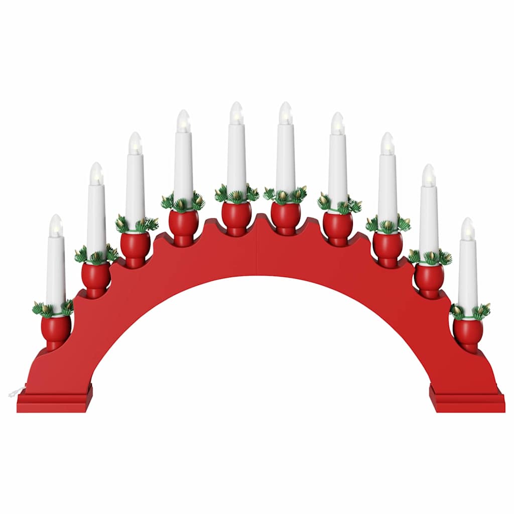 Julelys Bue Med 10 Led Lys 3 Pcs Rød 47 X 5 X 29 Cm Heltre Furu