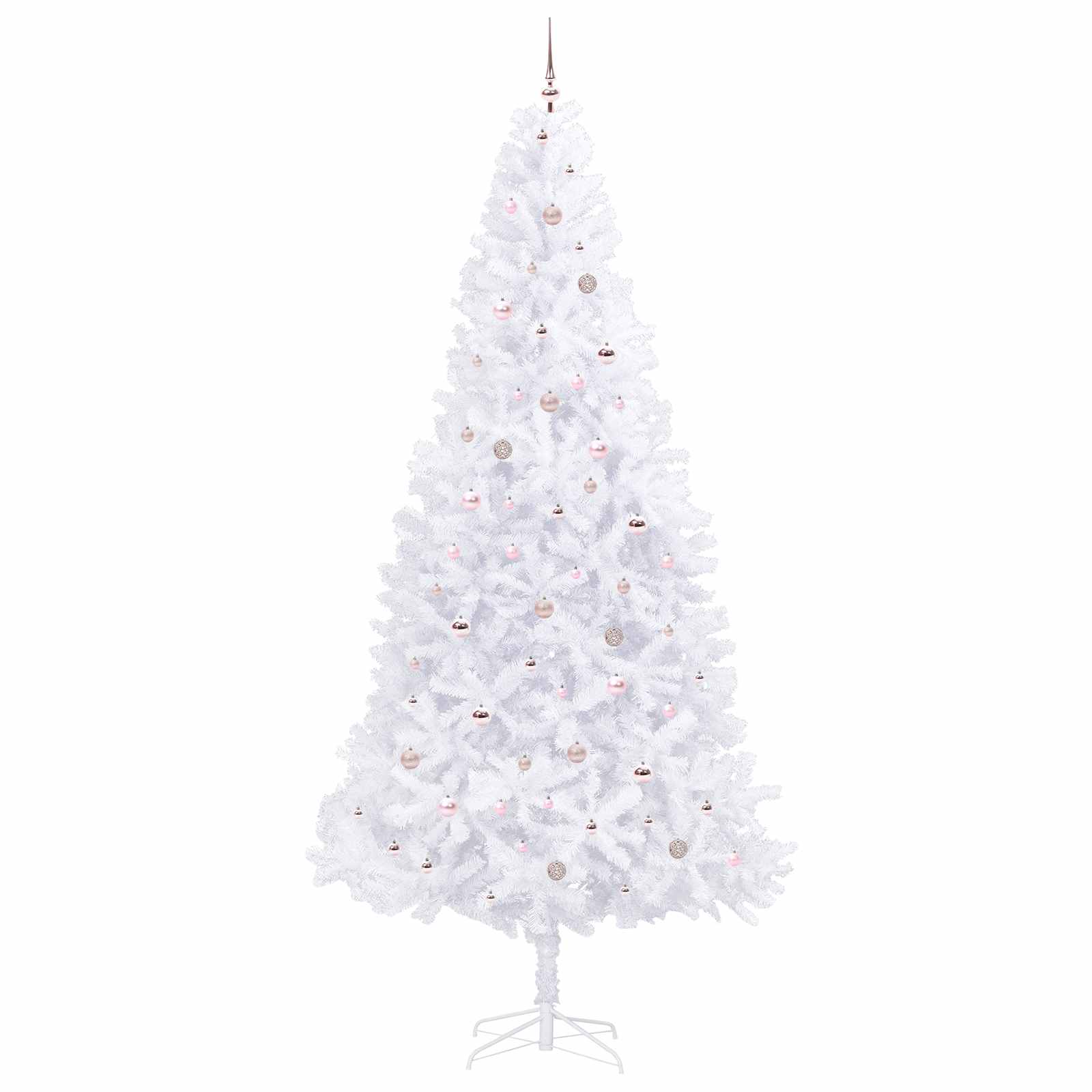 Kunstig Juletre Med 300 Led Med Stativ Hvit 300 Cm Pvc Og Stål