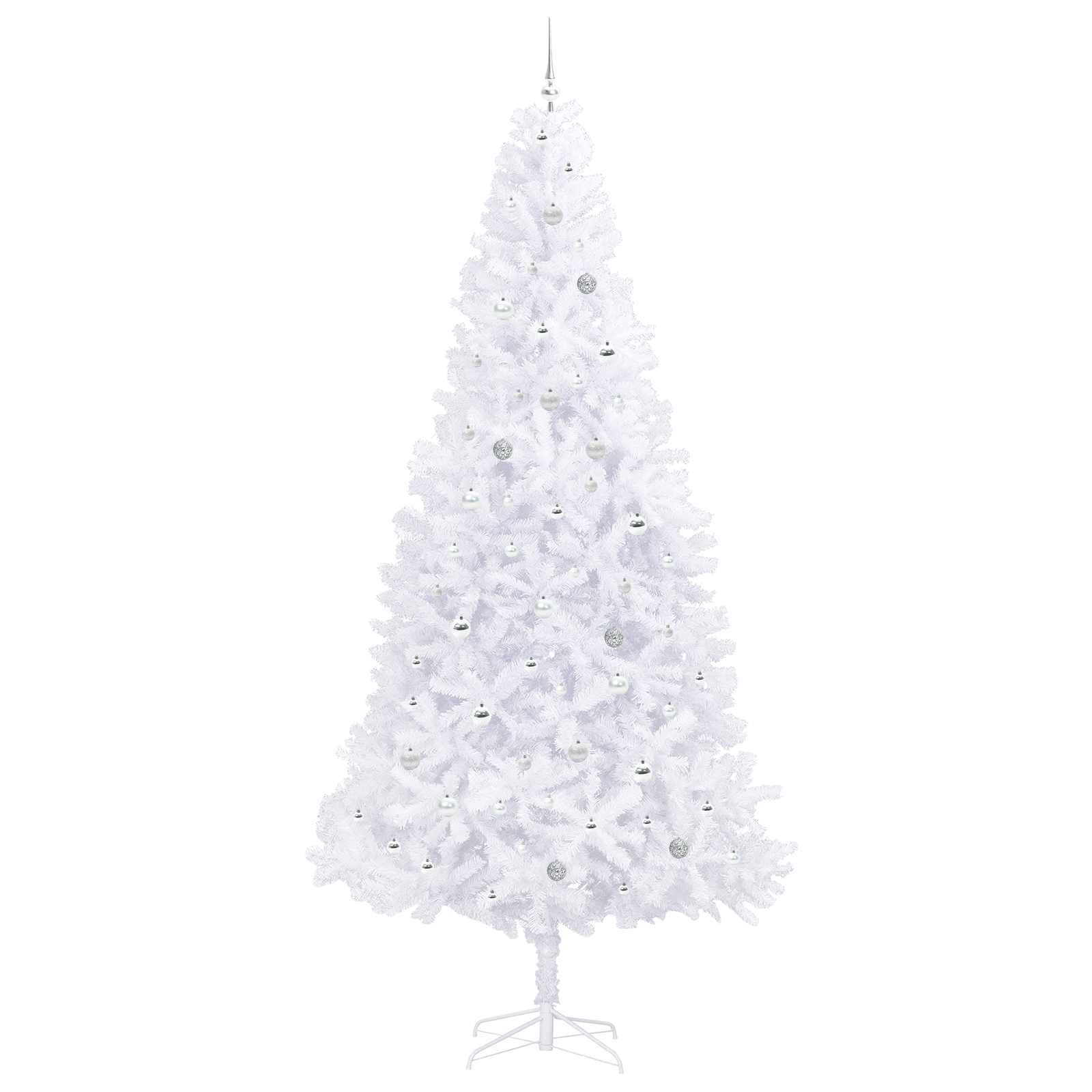 Kunstig Juletre Med 300 Led Med Stativ Hvit 300 Cm Pvc Og Stål