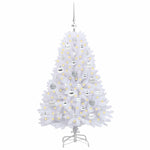 Kunstig Sammensatt Juletre Med 150 Led Hvit 120 Cm Pvc Og Stål