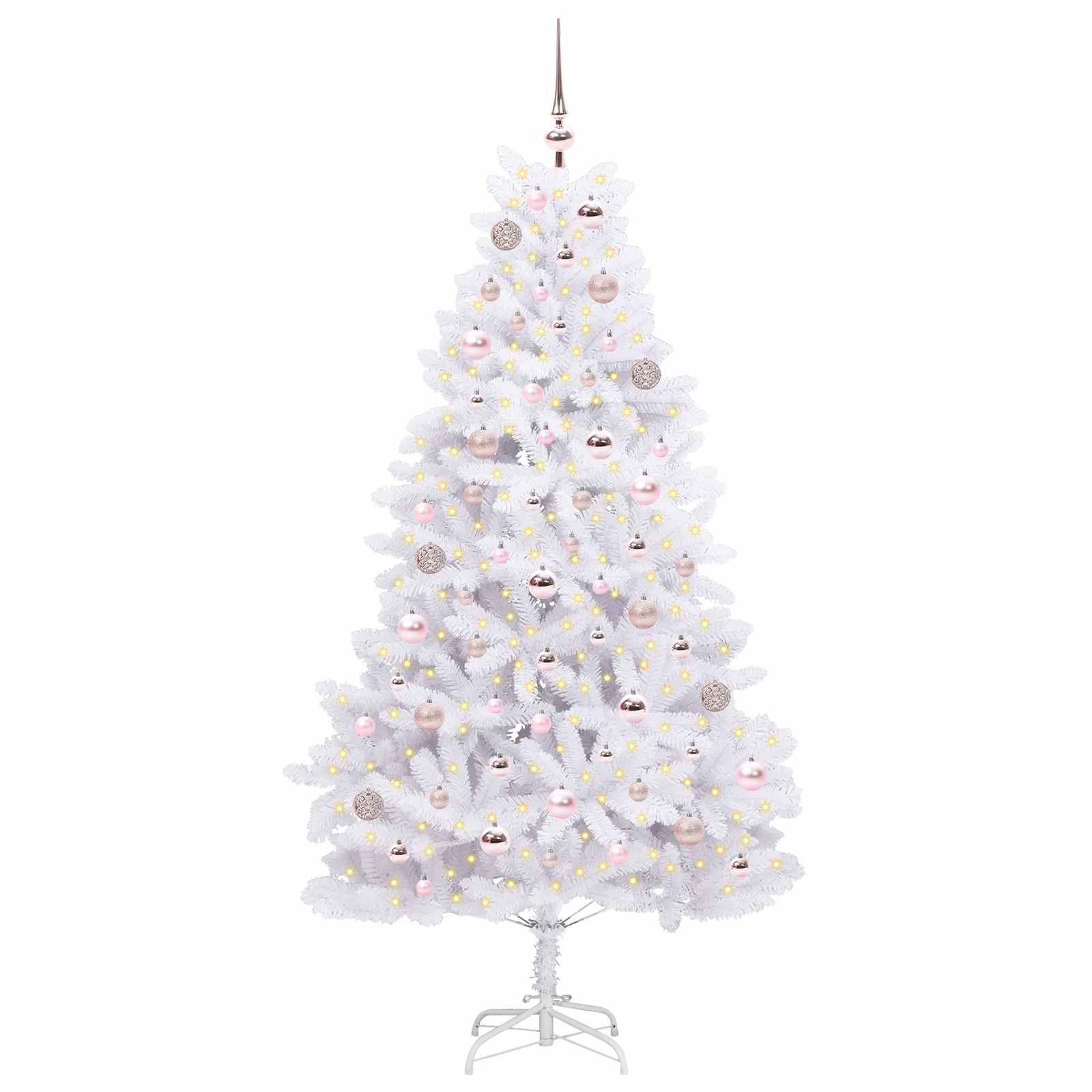 Kunstig Sammensatt Juletre Med 300 Led Hvit 180 Cm Pvc Og Stål