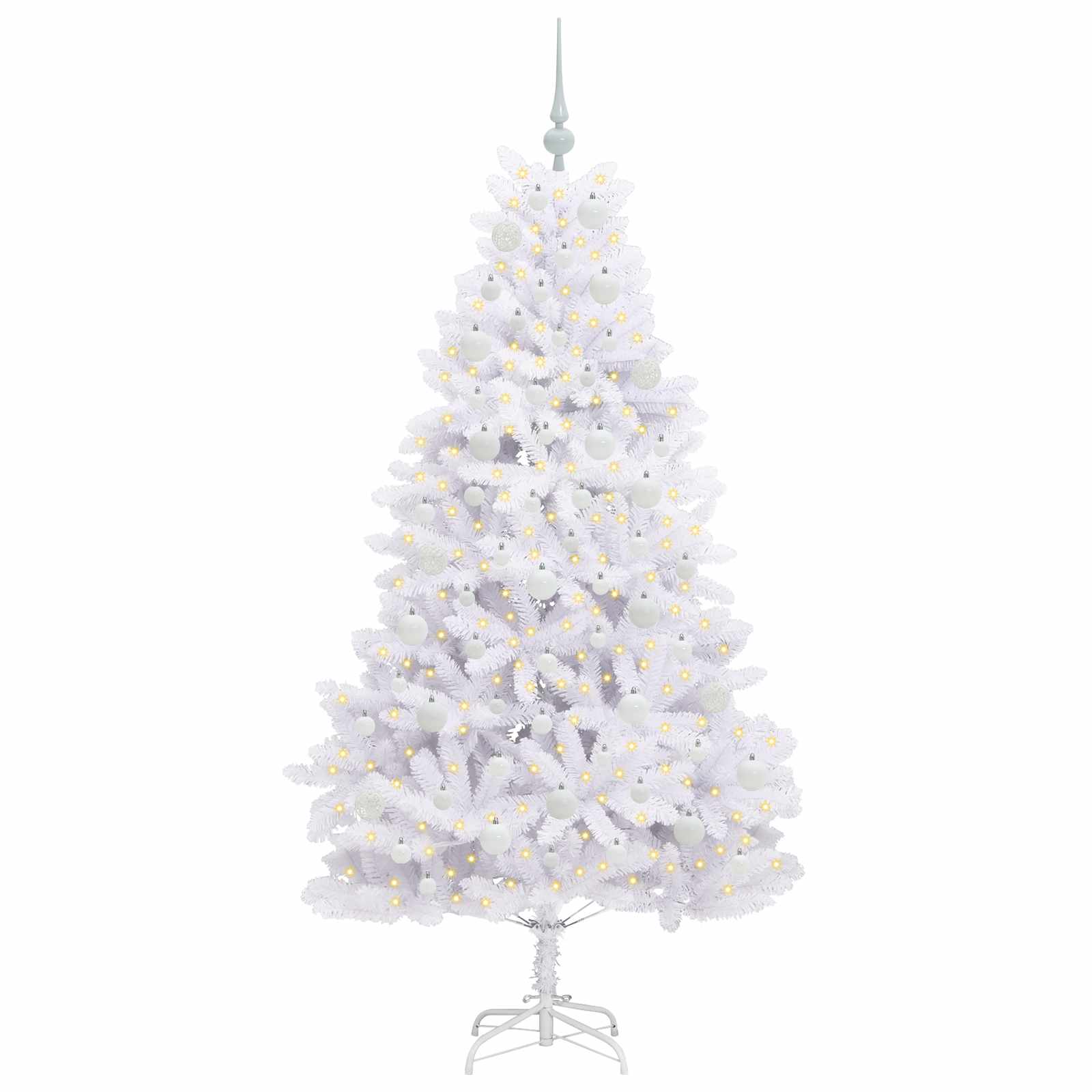 Kunstig Sammensatt Juletre Med 300 Led Hvit 180 Cm Pvc Og Stål