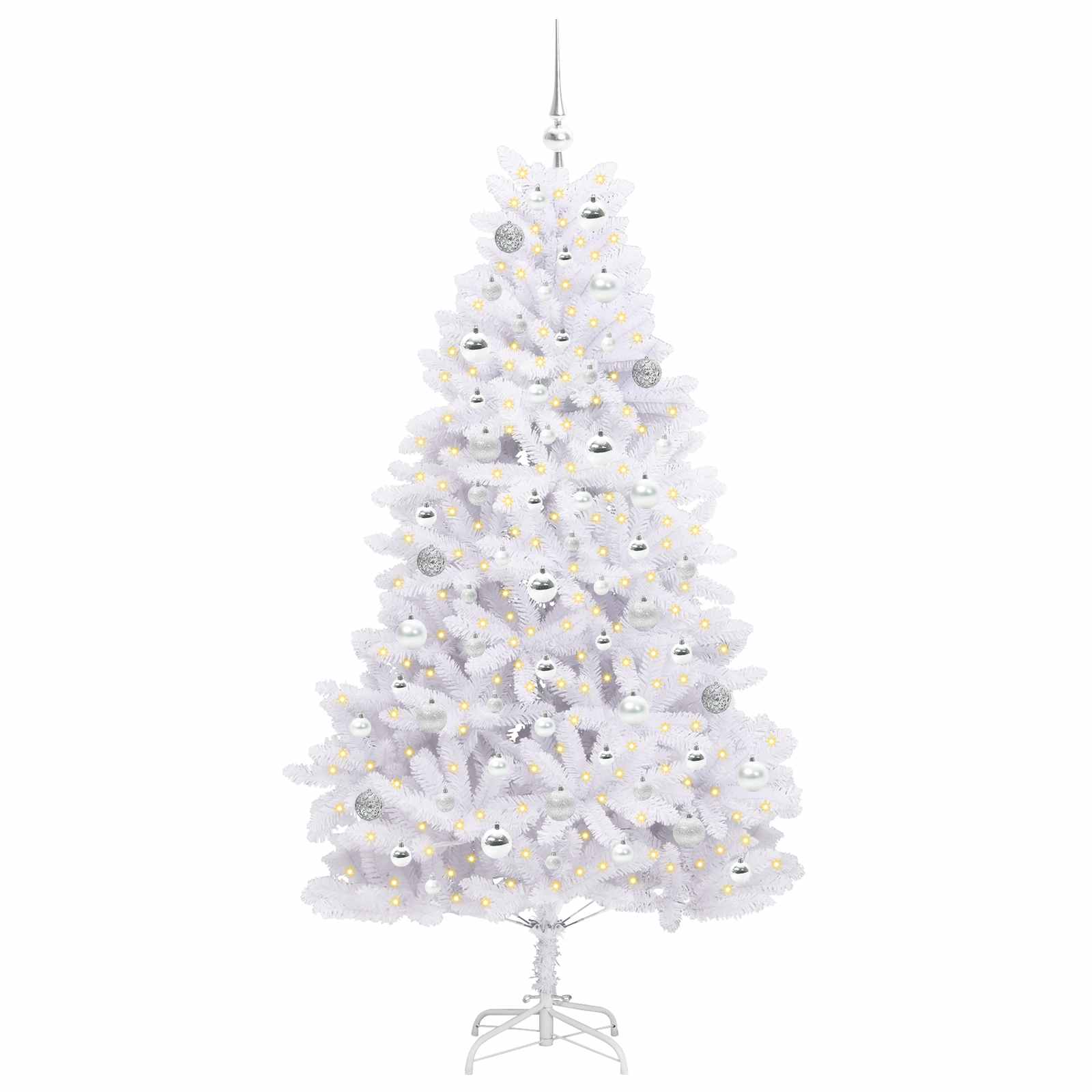 Kunstig Sammensatt Juletre Med 300 Led Hvit 180 Cm Pvc Og Stål