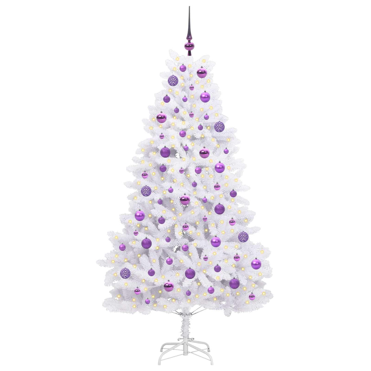 Kunstig Sammensatt Juletre Med 300 Led Hvit 180 Cm Pvc Og Stål