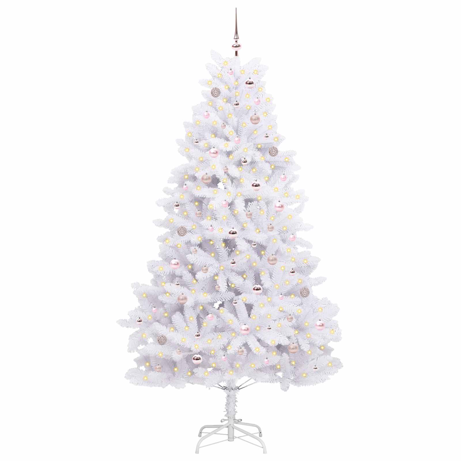 Kunstig Sammensatt Juletre Med 300 Led Hvit 240 Cm Pvc Og Stål