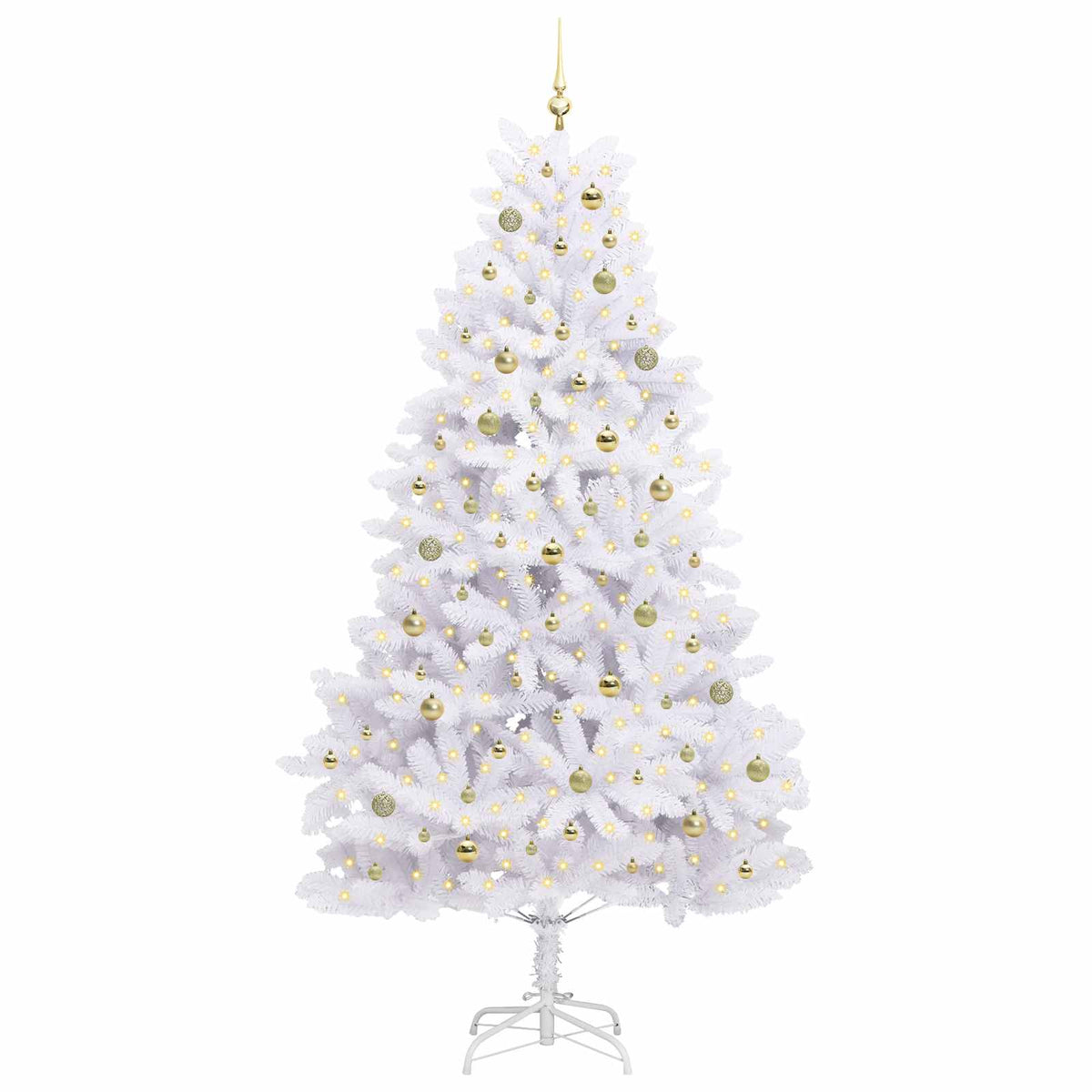 Kunstig Sammensatt Juletre Med 300 Led Hvit 240 Cm Pvc Og Stål