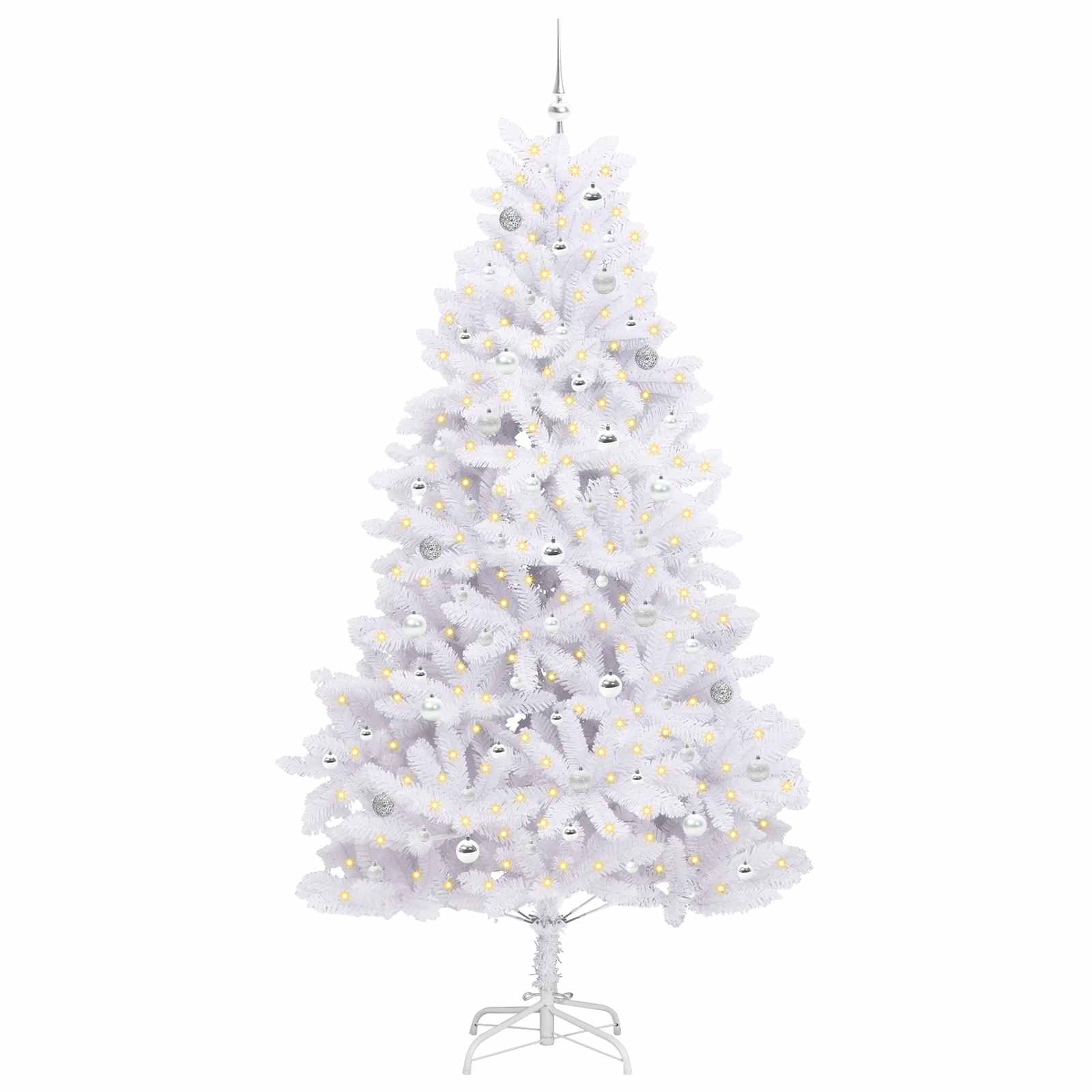 Kunstig Sammensatt Juletre Med 300 Led Hvit 240 Cm Pvc Og Stål