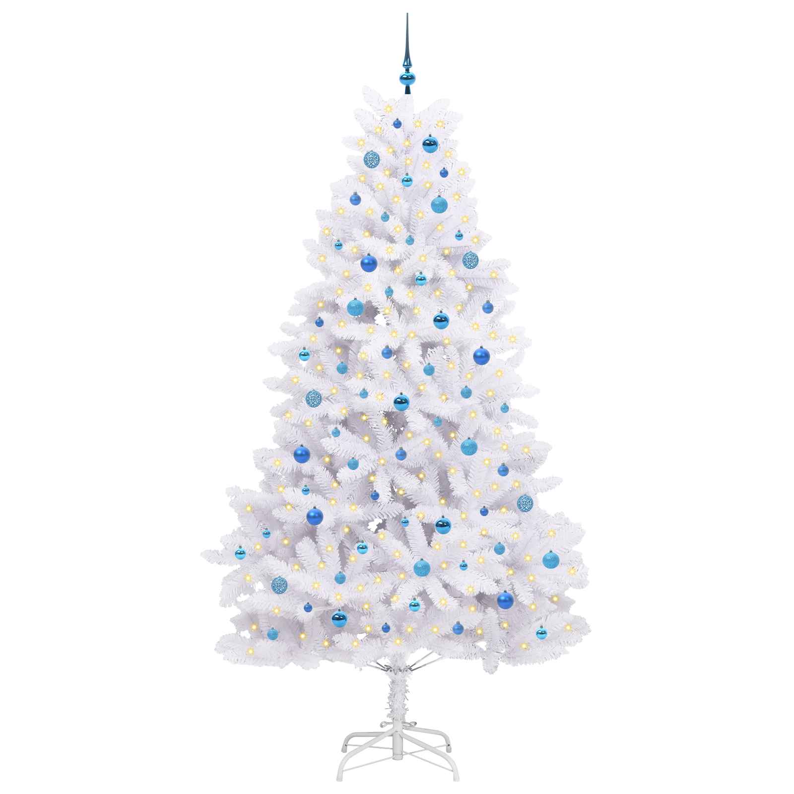 Kunstig Sammensatt Juletre Med 300 Led Hvit 240 Cm Pvc Og Stål