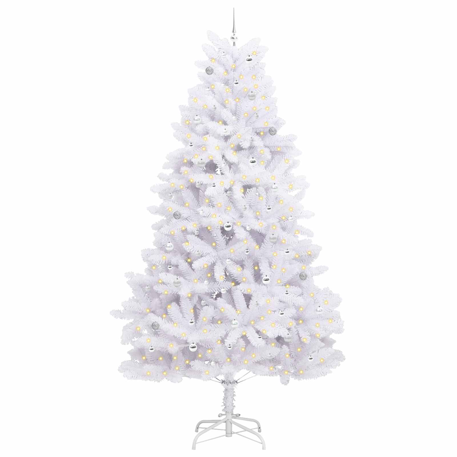 Kunstig Sammensatt Juletre Med 300 Led Hvit 300 Cm Pvc Og Stål