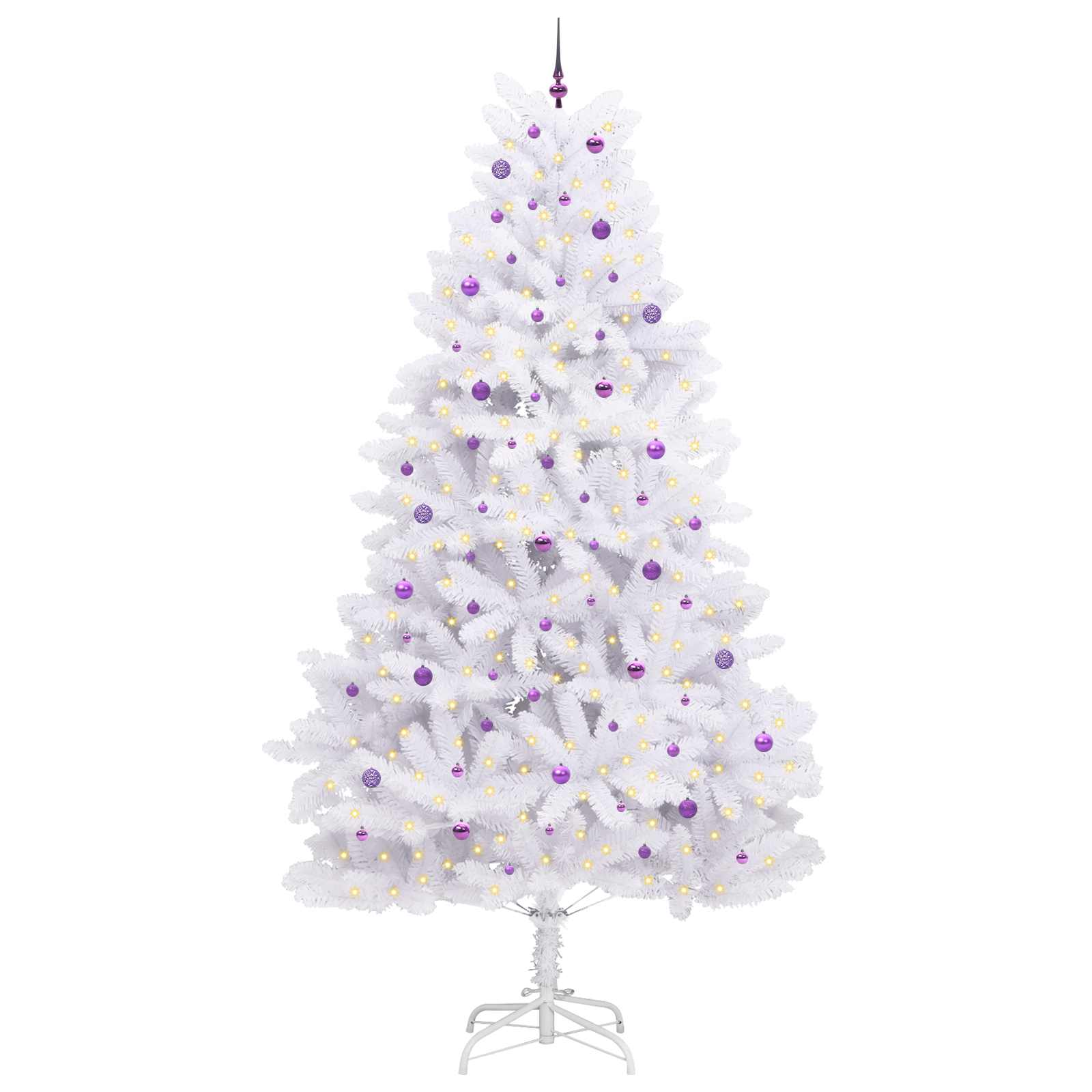 Kunstig Sammensatt Juletre Med 300 Led Hvit 300 Cm Pvc Og Stål