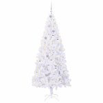 Kunstig Juletre Med 300 Led Med Stativ Hvit 210 Cm Pvc Og Stål