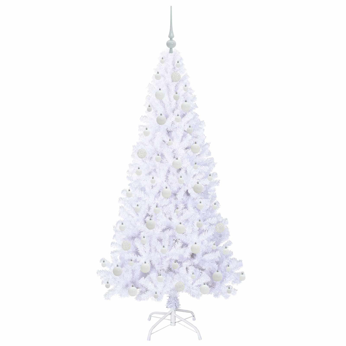 Kunstig Juletre Med 300 Led Med Stativ Hvit 180 Cm Pvc Og Stål