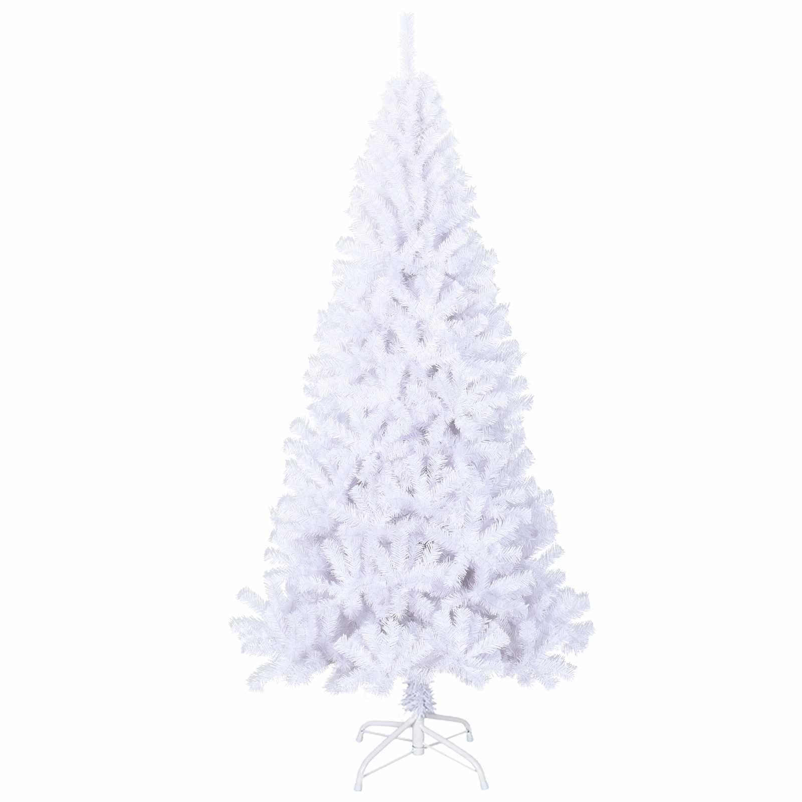 Kunstig Juletre Med 300 Led Med Stativ Hvit 180 Cm Pvc Og Stål