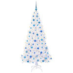 Kunstig Juletre Med 300 Led Med Stativ Hvit 180 Cm Pvc Og Stål