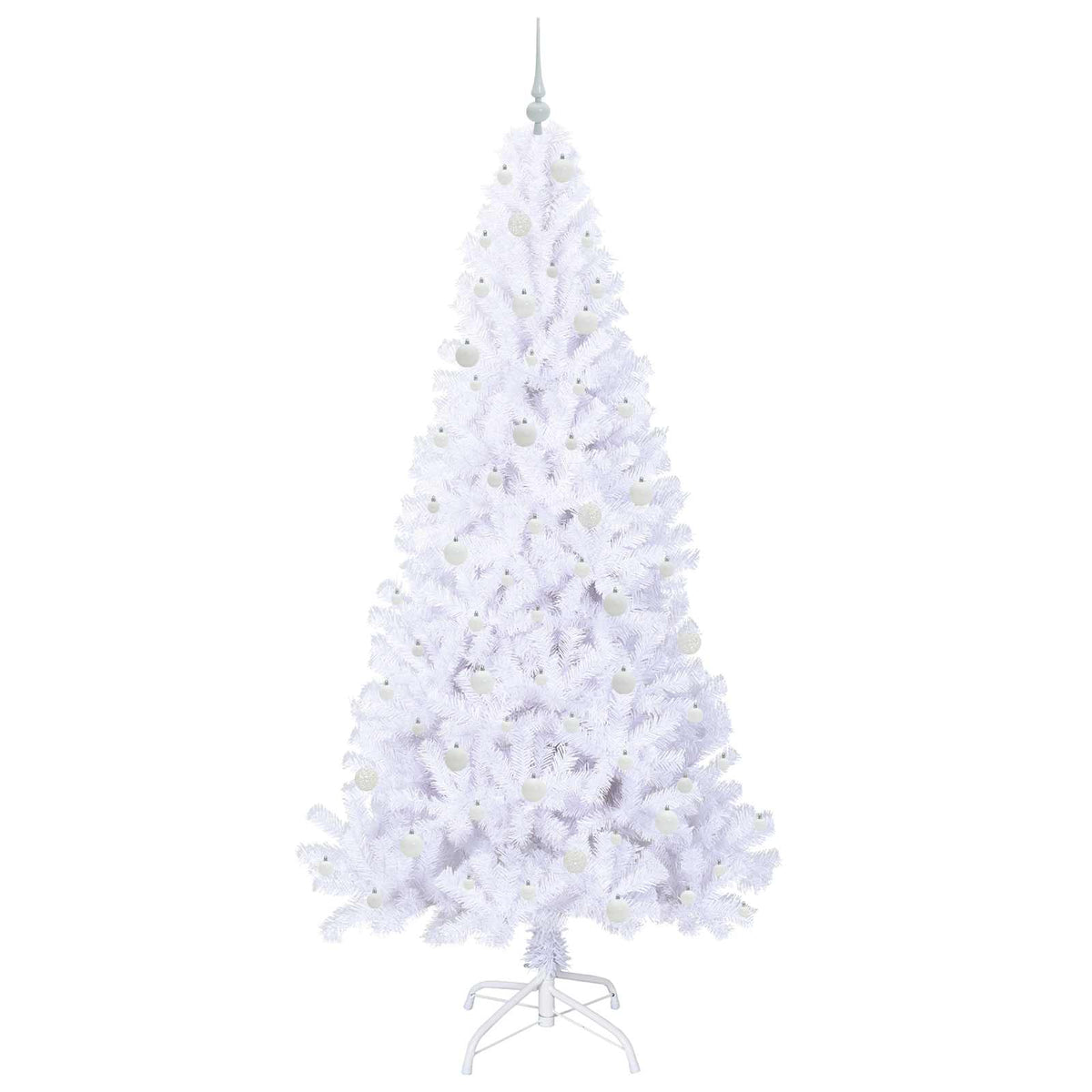 Kunstig Juletre Med 300 Led Med Stativ Hvit 240 Cm Pvc Og Stål