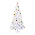 Kunstig Juletre Med 300 Led Med Stativ Hvit 240 Cm Pvc Og Stål