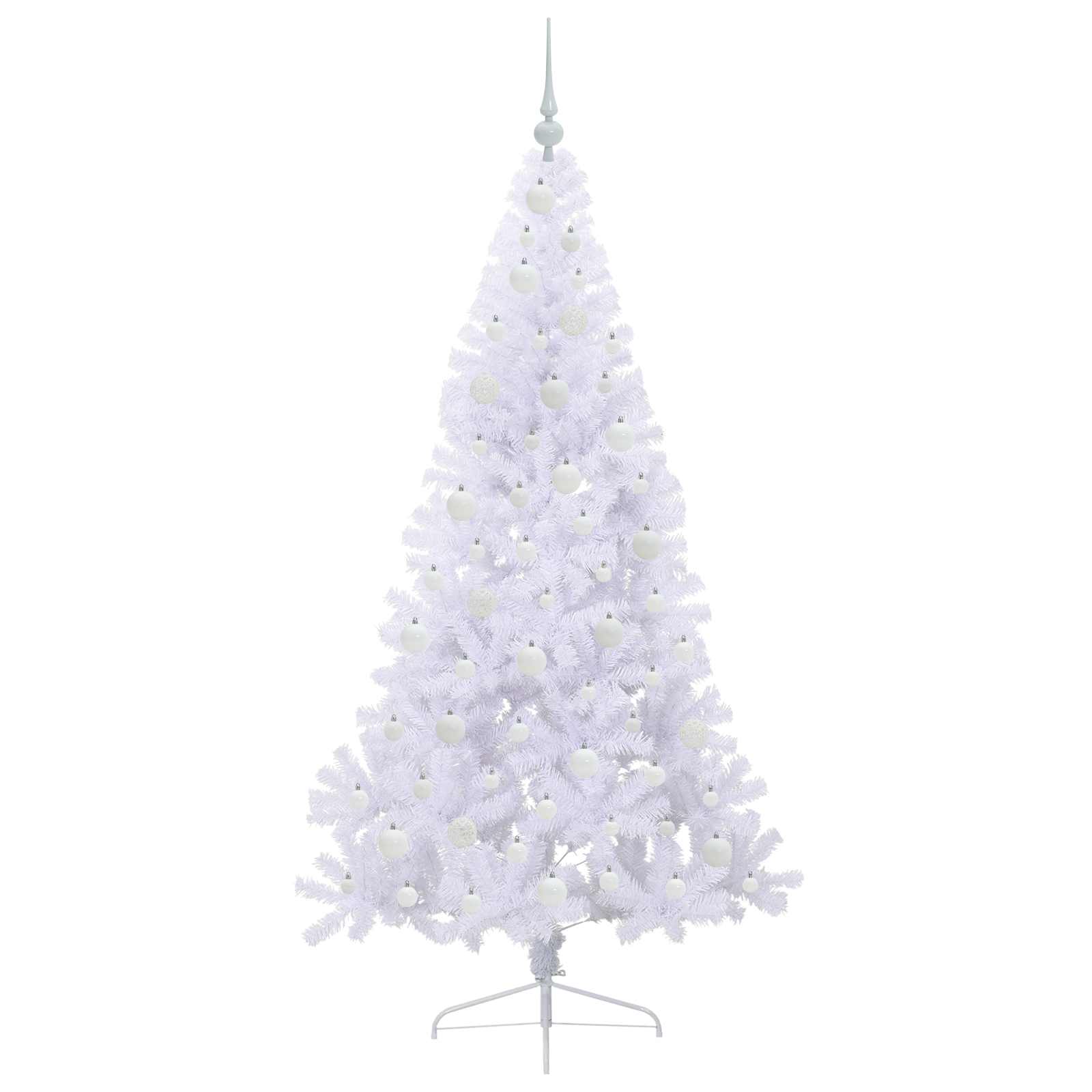 Kunstig Juletre Med 300 Led Med Stativ Hvit 180 Cm Pvc Og Stål