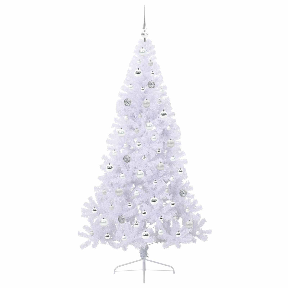 Kunstig Juletre Med 300 Led Med Stativ Hvit 180 Cm Pvc Og Stål