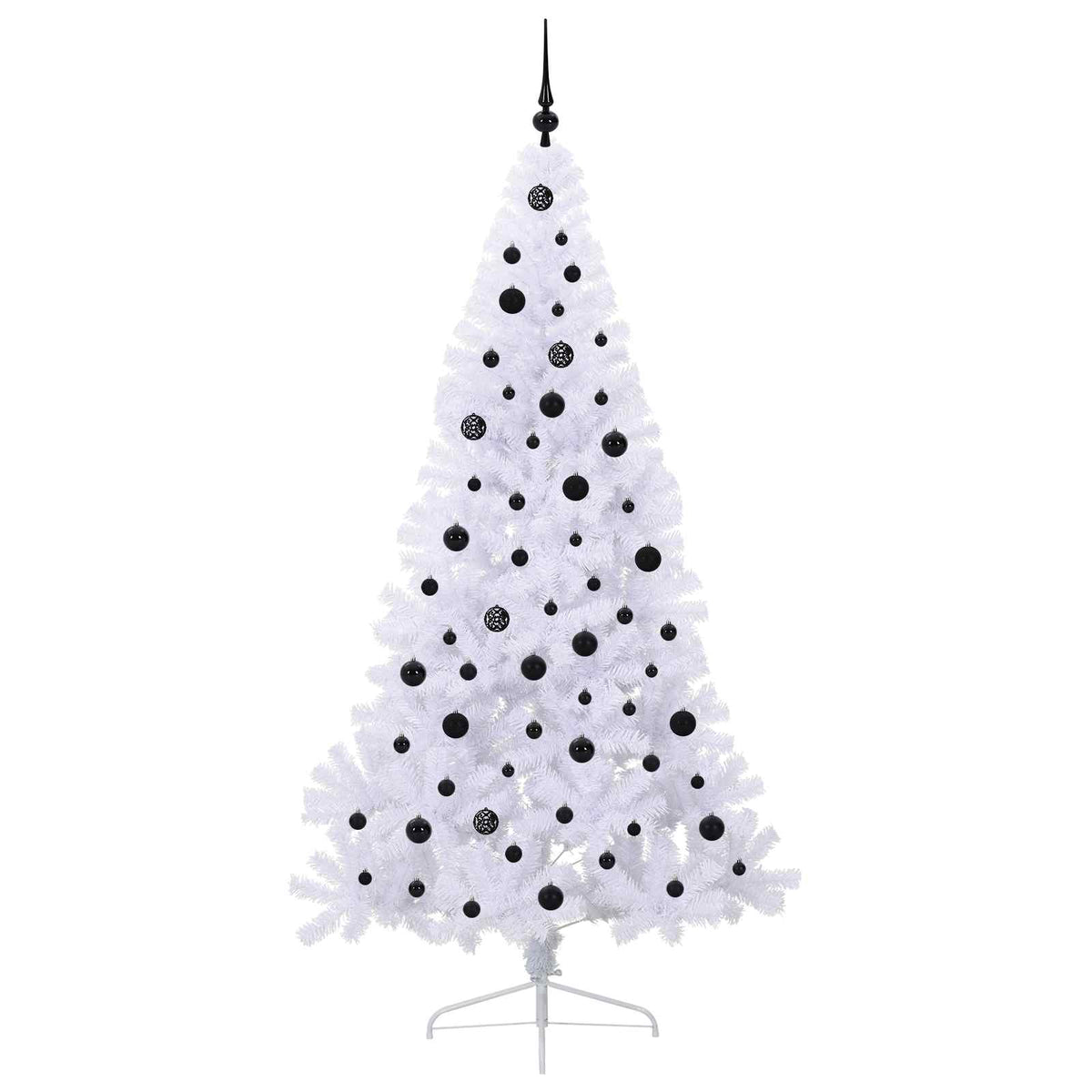 Kunstig Juletre Med 300 Led Med Stativ Hvit 210 Cm Pvc Og Stål