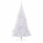 Kunstig Juletre Med 300 Led Med Stativ Hvit 210 Cm Pvc Og Stål