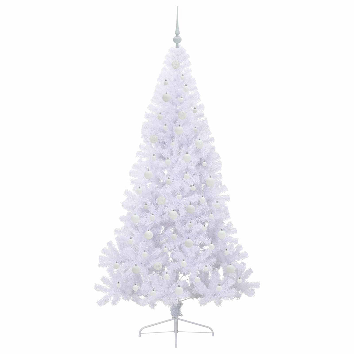 Kunstig Juletre Med 300 Led Med Stativ Hvit 210 Cm Pvc Og Stål