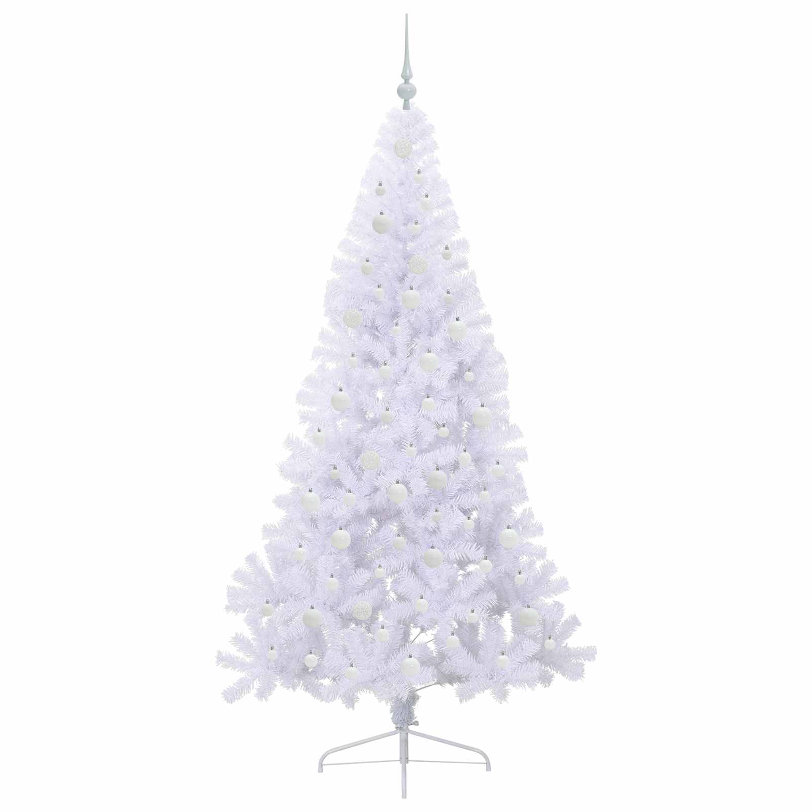 Kunstig Juletre Med 300 Led Med Stativ Hvit 210 Cm Pvc Og Stål