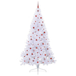Kunstig Juletre Med 300 Led Med Stativ Hvit 240 Cm Pvc Og Stål