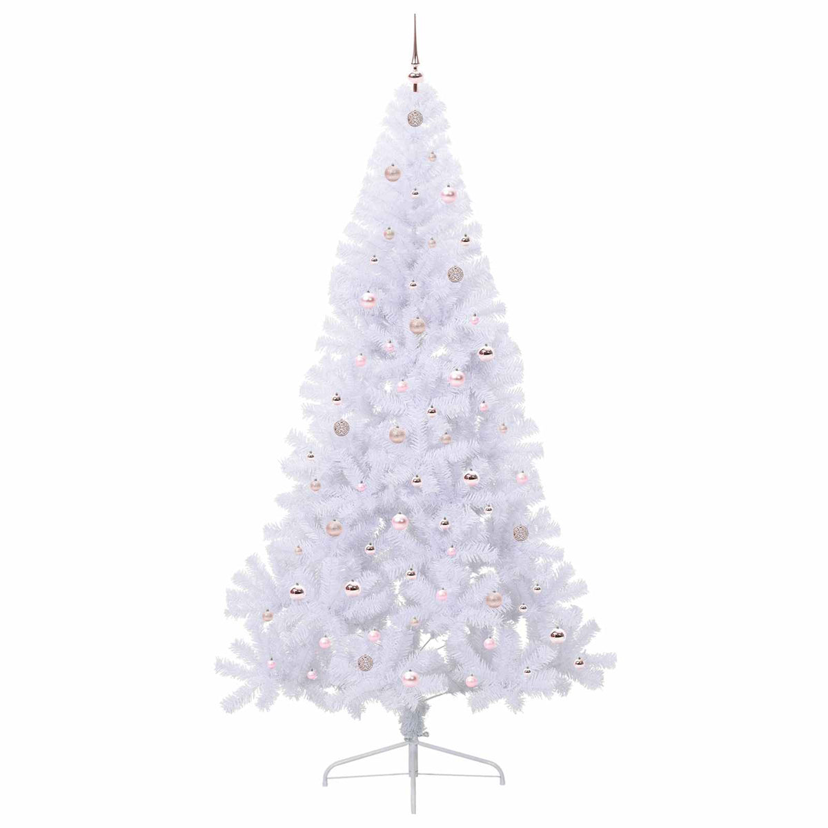 Kunstig Juletre Med 300 Led Med Stativ Hvit 240 Cm Pvc Og Stål