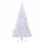 Kunstig Juletre Med 300 Led Med Stativ Hvit 240 Cm Pvc Og Stål