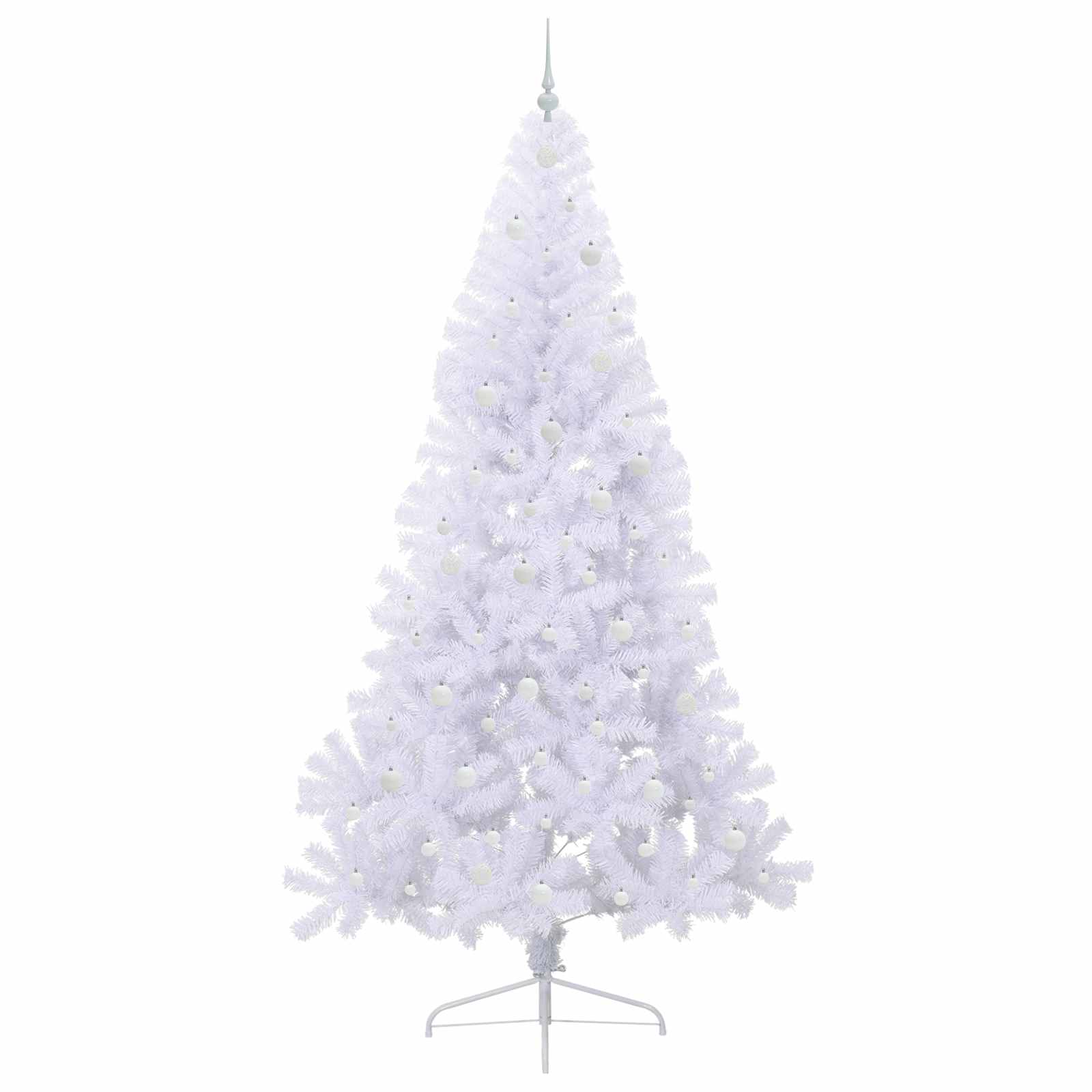 Kunstig Juletre Med 300 Led Med Stativ Hvit 240 Cm Pvc Og Stål