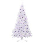 Kunstig Juletre Med 300 Led Med Stativ Hvit 240 Cm Pvc Og Stål
