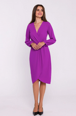 Dagkjole Stylove til dame fra MS StyleHaven, laget av polyester, farge Fiolett, størrelse s, med long ermer, knee; midi lengde, kjolestil a-line, perfekt til dress