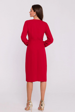 Dagkjole Stylove til dame fra MS StyleHaven, laget av polyester, farge Rød, størrelse s, med long ermer, perfekt til dress
