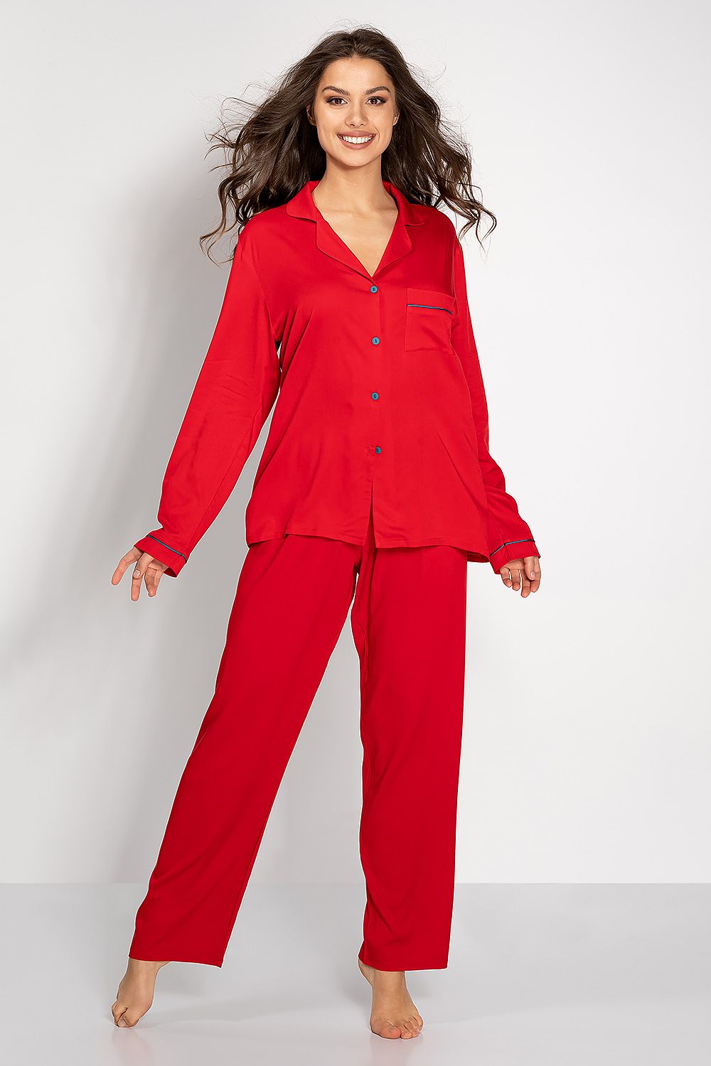 Pyjamas Momenti Per Me til dame fra MS StyleHaven, laget av Viskose, farge Rød, størrelse s, med sleeveless ermer, perfekt til casual; dress