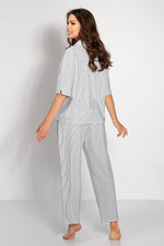 Pyjamas Momenti Per Me til dame fra MS StyleHaven, laget av Bomull, farge Grå, størrelse M, med sleeveless ermer, perfekt til casual; dress