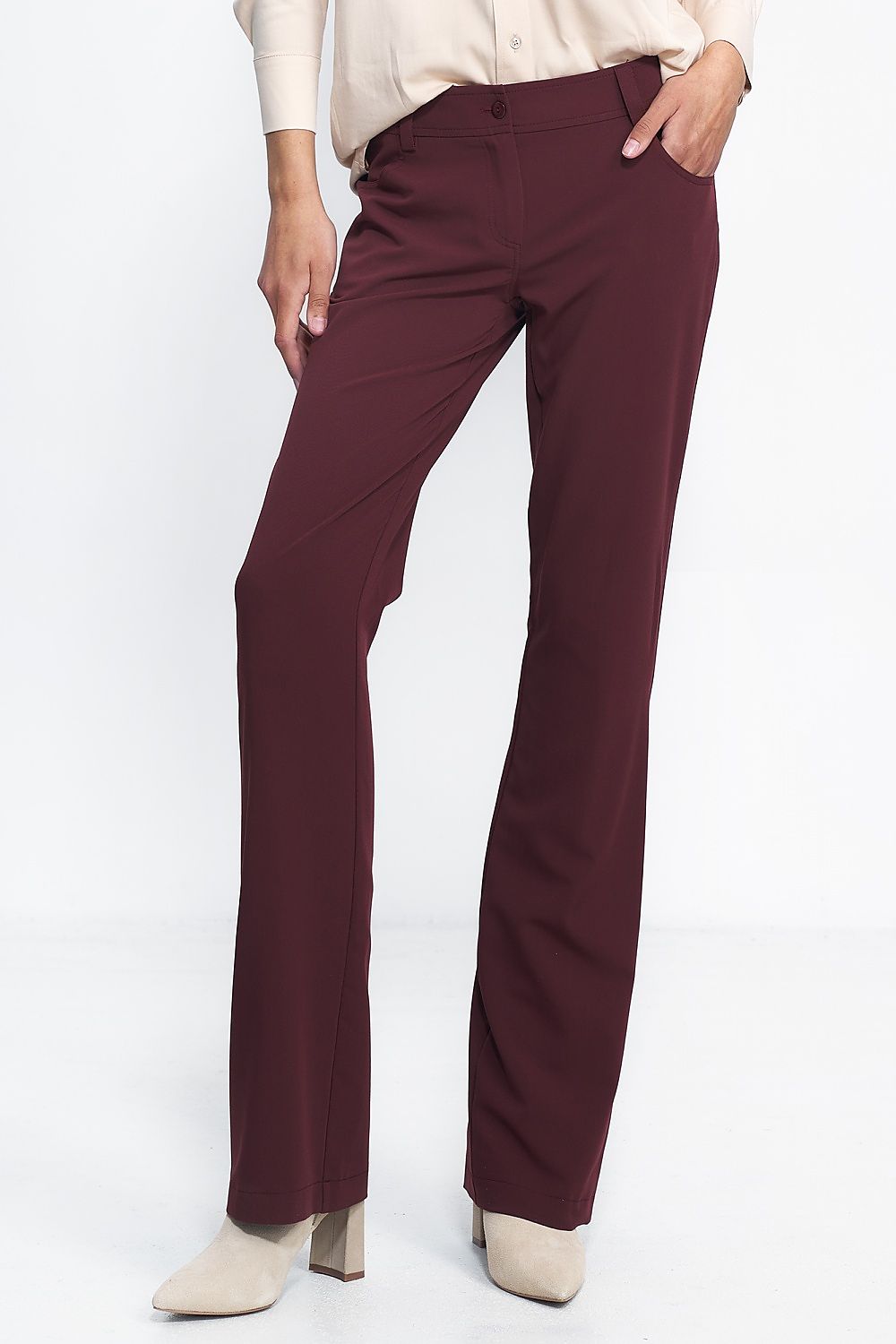 Bukser Nife til dame fra MS StyleHaven, laget av polyester; Viskose, farge Rød, størrelse 42, med long ermer, perfekt til casual; dress