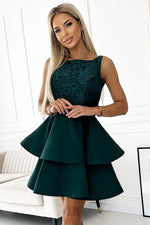 Laura kjole til dame fra MS StyleHaven, laget av Viskose; polyester, farge Rød 2, størrelse L, med short; sleeveless ermer, perfekt til casual; dress