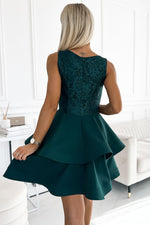 Laura kjole til dame fra MS StyleHaven, laget av Viskose; polyester, farge Grønn, størrelse S, med short; sleeveless ermer, perfekt til casual; dress